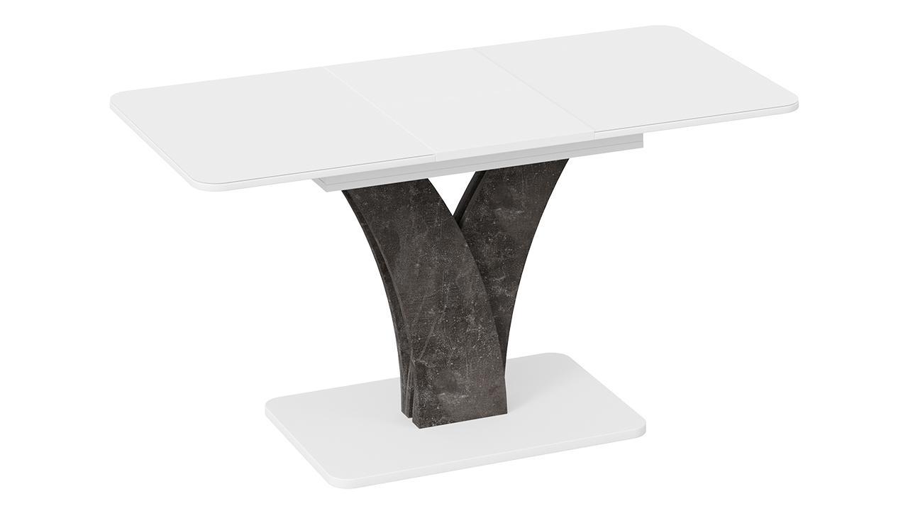 Стол обеденный раздвижной «Люксембург» Тип 2 Стекло белое матовое/Белый/Ателье темный