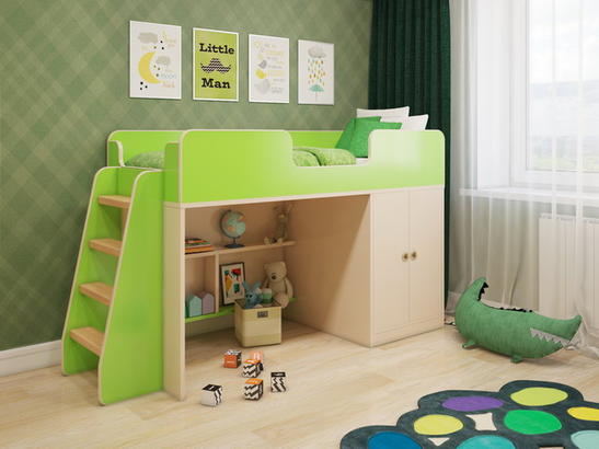 картинка Кровать игровая с бортиком магазин Мебель Легко
