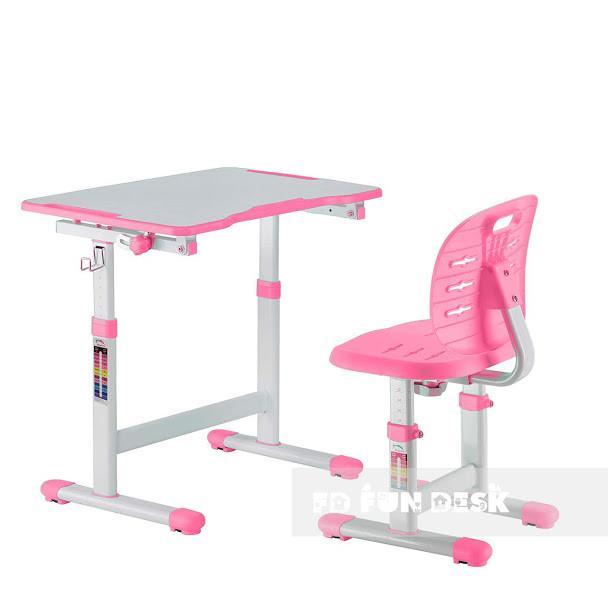 Детская парта растишка и стул FunDesk Omino Pink (розовый)