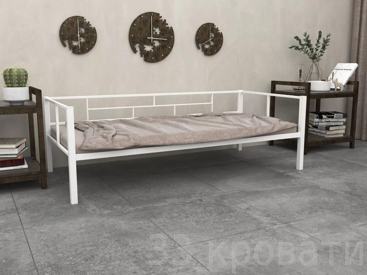 Кровать-диван металлическая Арга Белая