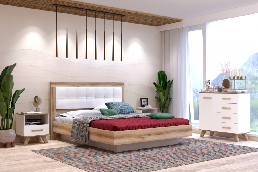 картинка Кровать Вега Скандинавия с ПМ магазин Мебель Легко