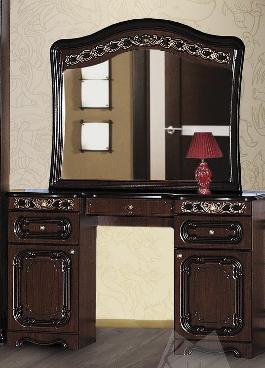 Туалетный столик Азалия с зеркалом Орех/патина