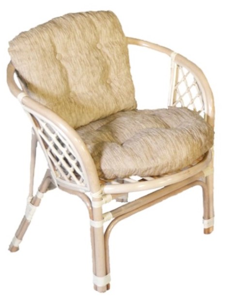 Кресло Багама, светлая подушка, натуральный
