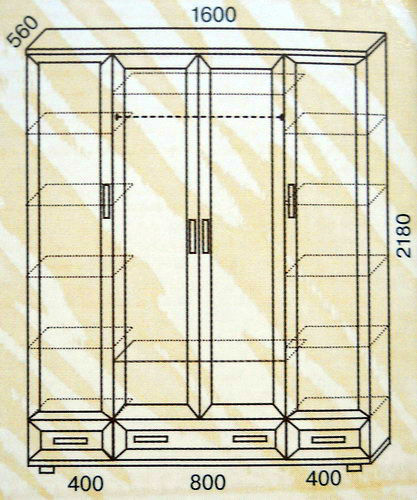картинка Шкаф 160  М-сервис магазин Мебель Легко