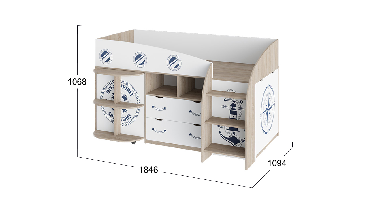 картинка Кровать комбинированная Немо магазин Мебель Легко
