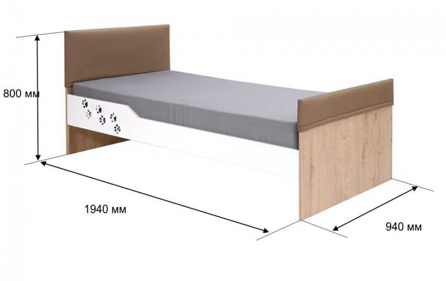 картинка Кровать с мягкими спинками м.31 Хаски магазин Мебель Легко