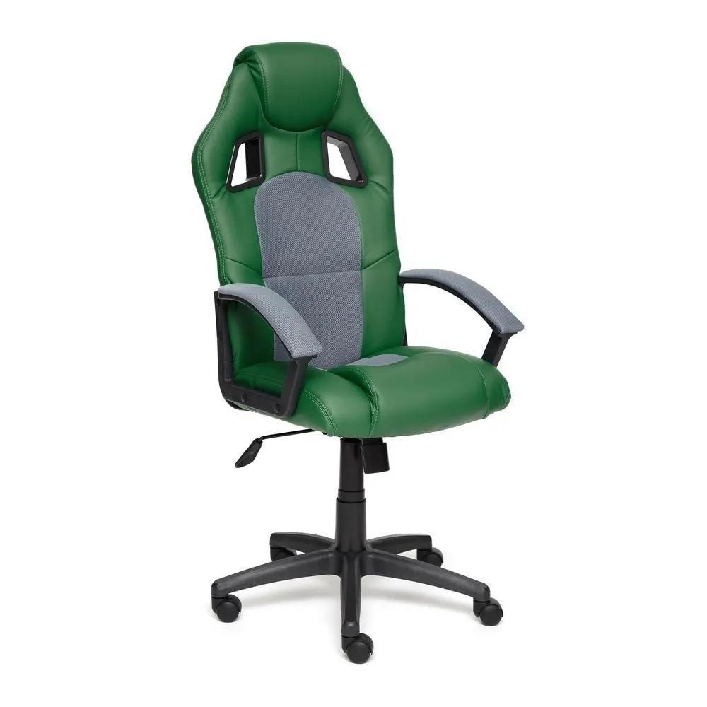 Кресло Driver Иск кожа Зеленая + Серая сетка
