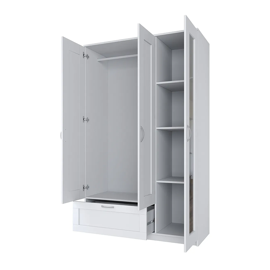 Шкаф комбинированный 3-х дверный с 1 ящиком Сириус белый