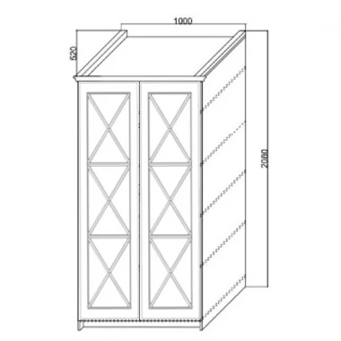 Шкаф Каталея 2-х дверный с зеркалом вариант рисунка 3