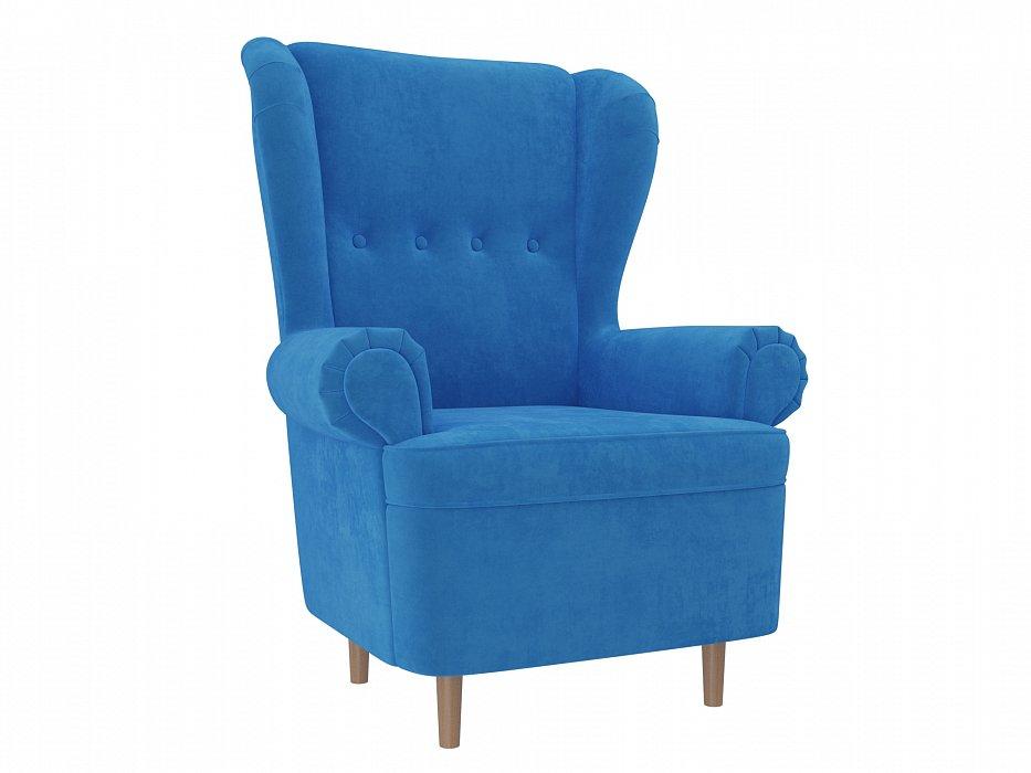 Кресло Торин ткань Велюр цвет Голубой