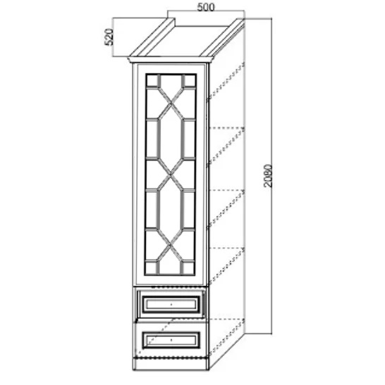 Шкаф Каталея 1-дверный с зеркалом и ящиками вариант рисунка 5
