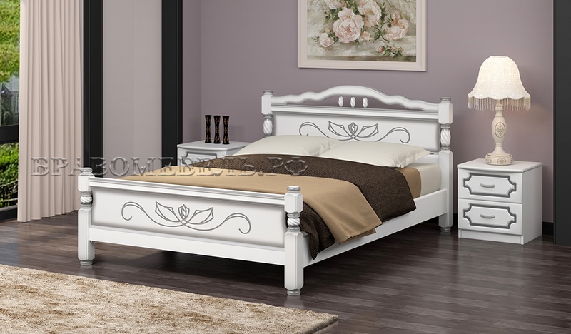 картинка Кровать Карина 5  белая (Браво мебель) магазин Мебель Легко