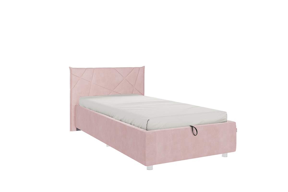 Кровать Бест велюр нежно-розовый