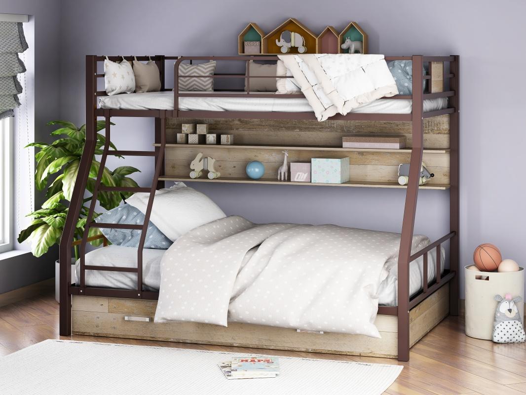 двухъярусная кровать без нижней кровати с лестницей