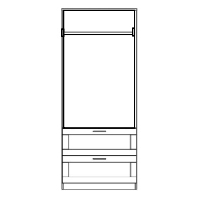 картинка Шкаф Сириус 2-х дверный с 2 ящиками   магазин Мебель Легко