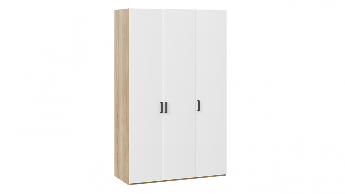 Шкаф комбинированный с 3 глухими дверями «Рико» Яблоня Беллуно/Белый глянец
