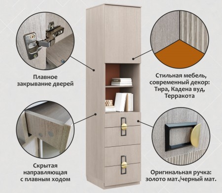 картинка Пенал с ящиками Муза м.5.2 магазин Мебель Легко