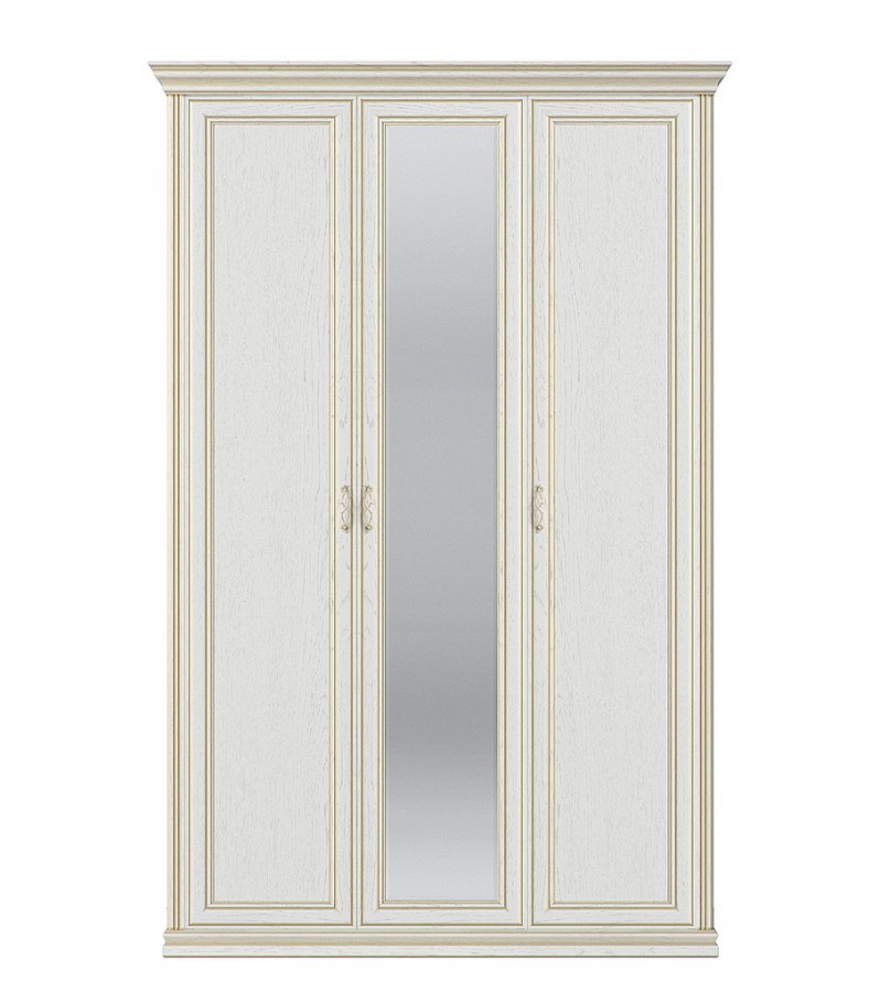 Шкаф 3-х дверный СП.0115.403 «Венето» с зеркалом дуб леонардо (патина «золото»)