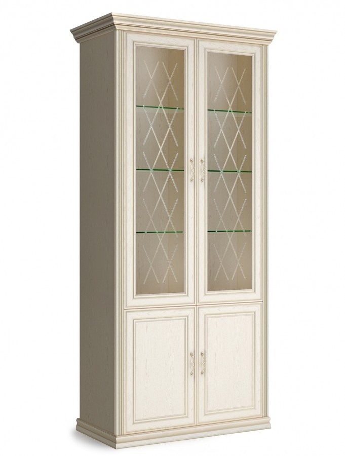 картинка Шкаф-витрина Венето 4-х дверный (2 стеклодвери) ГТ.0122.301 магазин Мебель Легко
