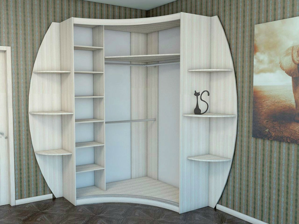картинка Радиусный шкаф-купе Радион Right с радиусным элементом магазин Мебель Легко