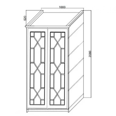 Шкаф Каталея 2-х дверный с зеркалом вариант рисунка 5