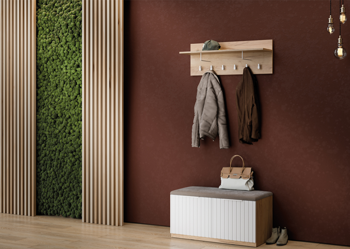 картинка Прихожая Хилтон № 11 Дуб Крафт золотой, Белый матовый магазин Мебель Легко