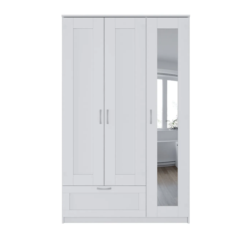 Шкаф комбинированный 3-х дверный с 1 ящиком Сириус белый
