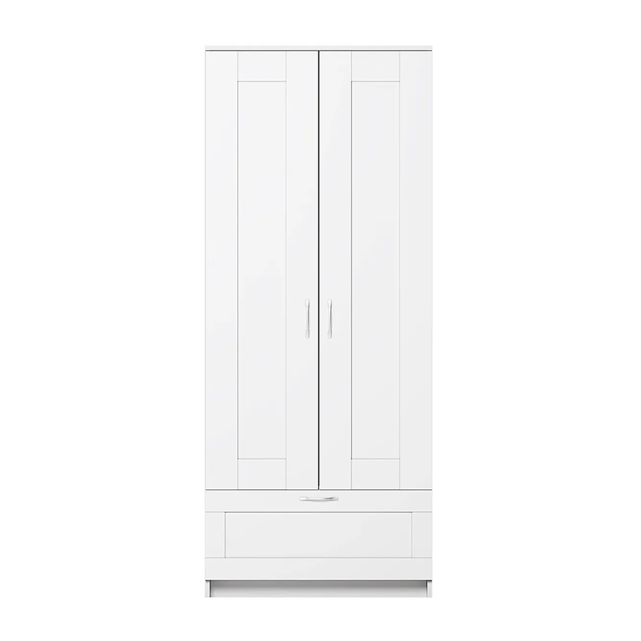 Шкаф комбинированный 2-х дверный с 1 ящиком Сириус белый