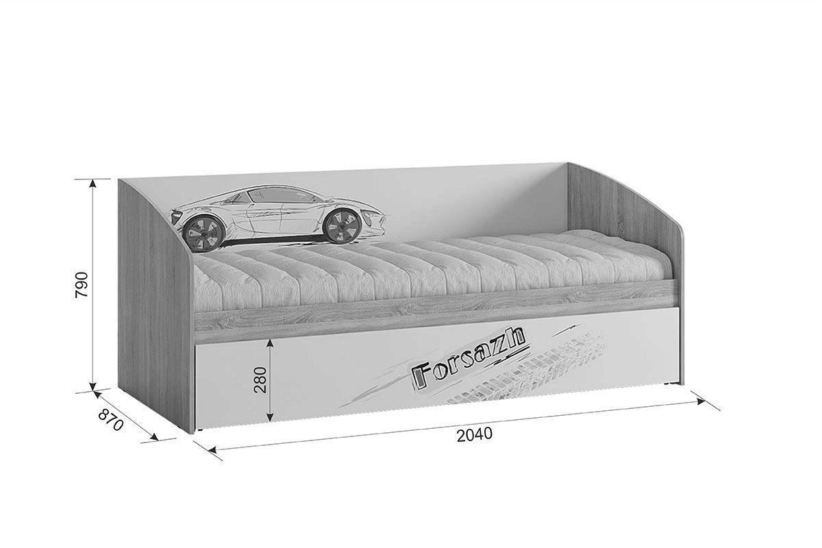 картинка Кровать Форсаж с бортиком магазин Мебель Легко