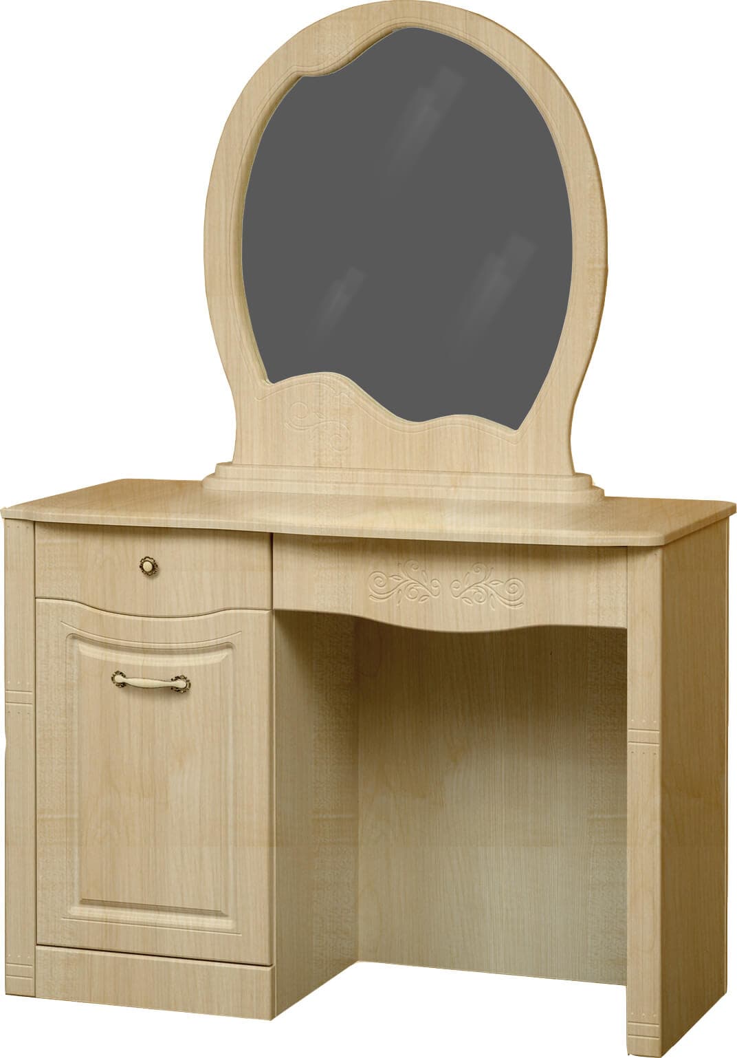 Стол туалетный Ева-10, с зеркалом мдф мат Клен