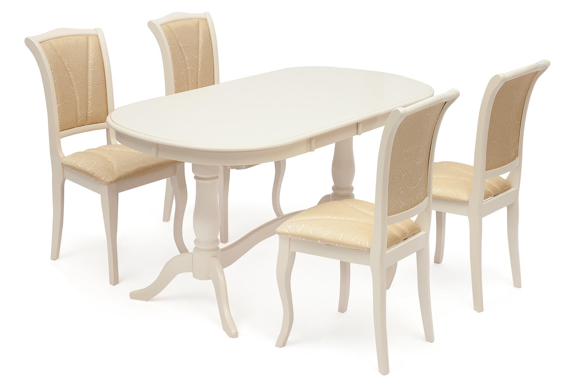Стол обеденный раскладной TETCHAIR Siena ( sa-t4ex), Ivory White (слоновая кость)