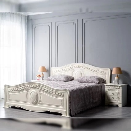 Кровать Азалия Эмаль/серебро