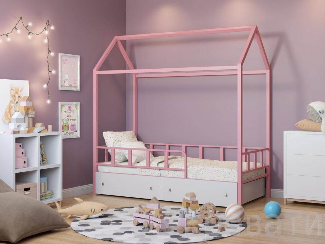 Кровать-домик Риччи розовый