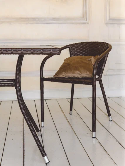 Садовый комплект КАФЕ , цвет коричневый, столик и 2 кресла без подушки