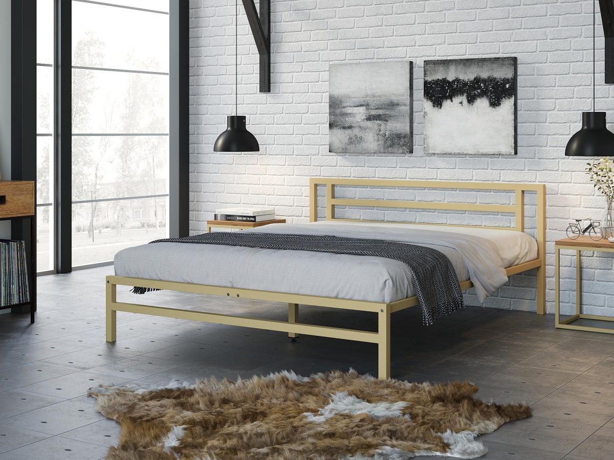 Двуспальная кровать Титан бежевый
