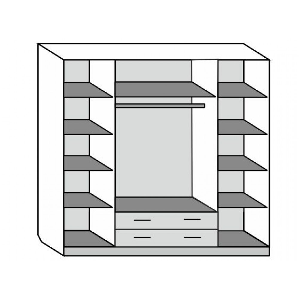 картинка Шкаф 4-х дверный (лак) магазин Мебель Легко