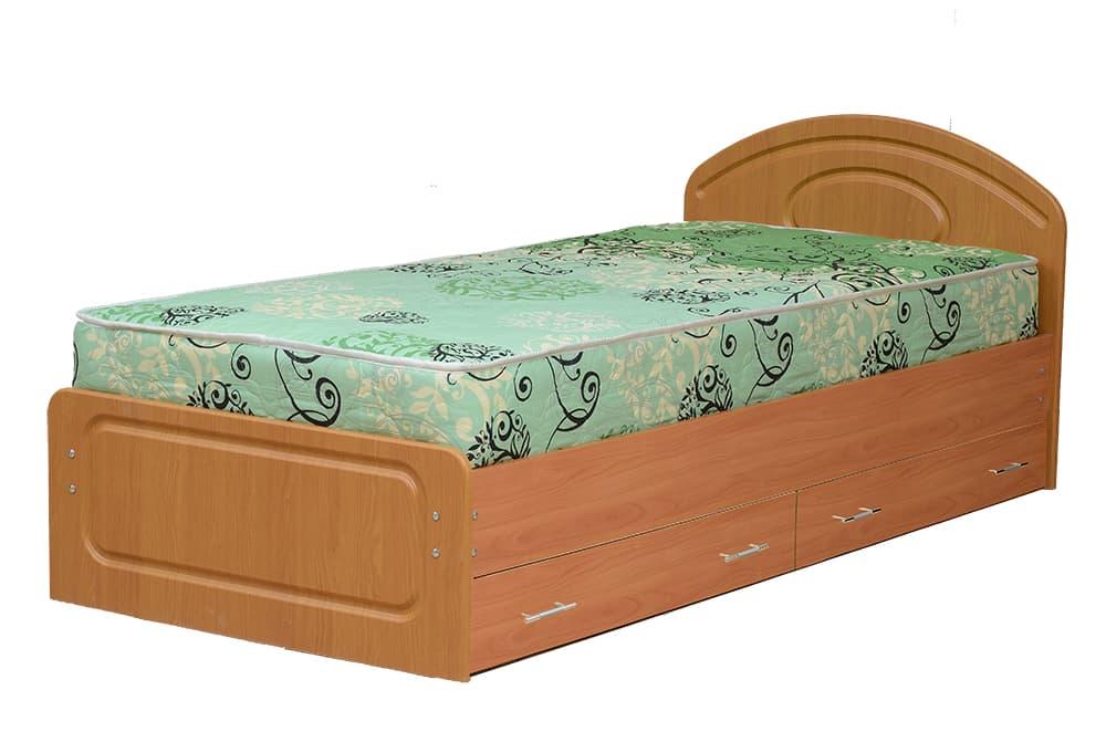 Односпальная кровать Венеция 1 с 2мя ящиками Вишня