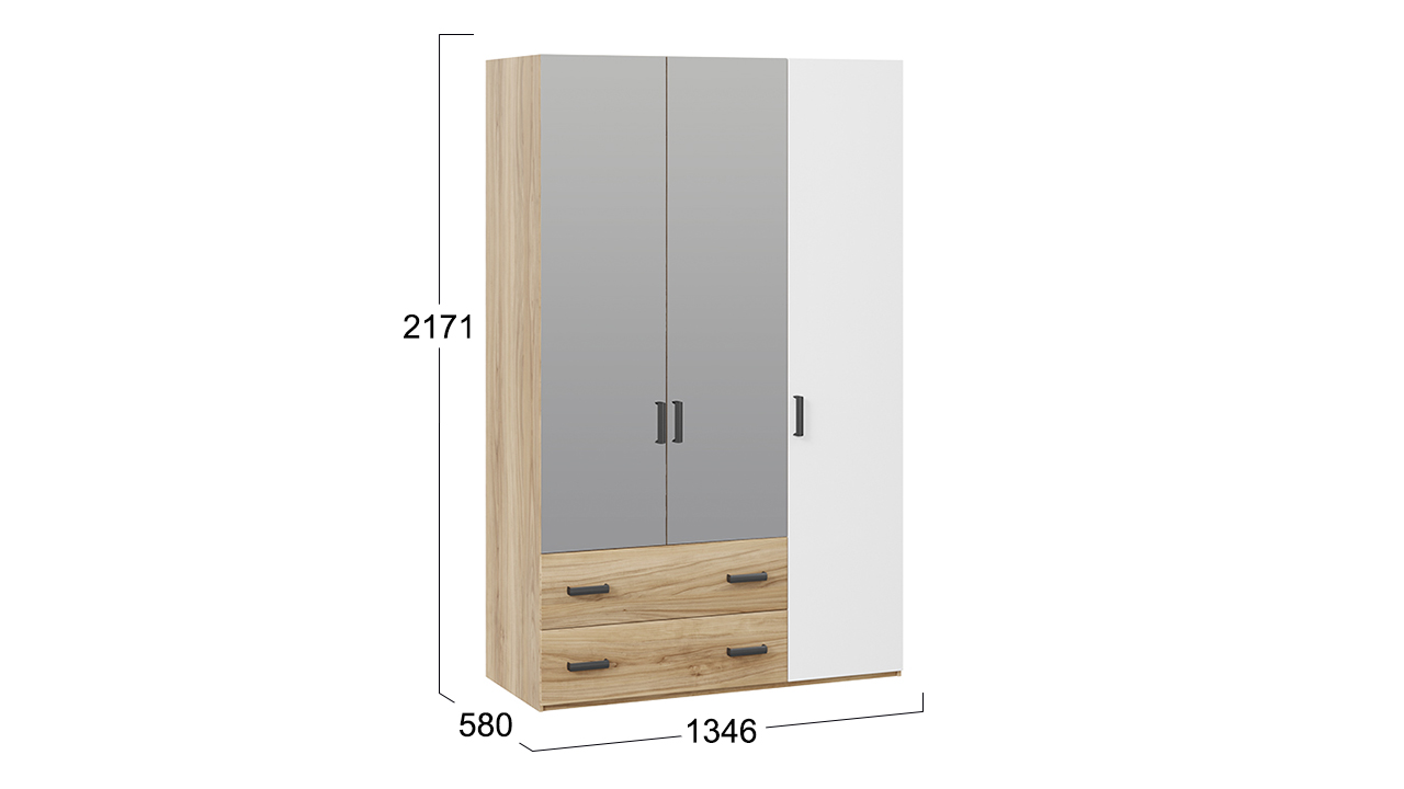 картинка Шкаф комбинированный 3 дв с ящ Рико магазин Мебель Легко