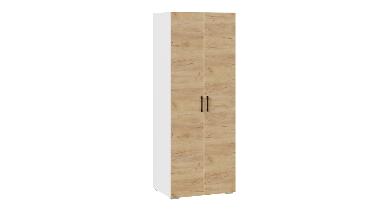 Шкаф для одежды 2-х дверный Нео Белый/Дуб Крафт золотой