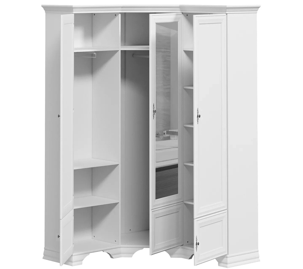 картинка Кентаки угловой шкаф белый  SZFN5D магазин Мебель Легко