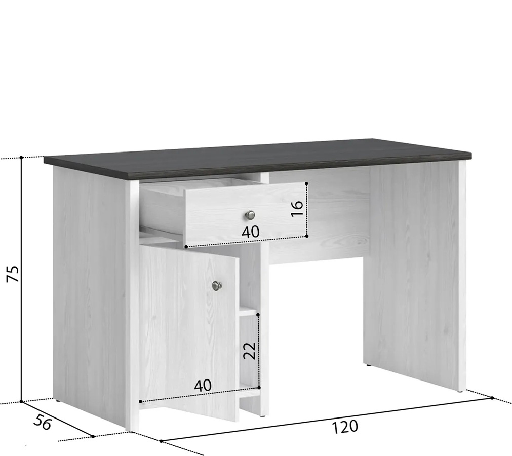 картинка Порто стол письменный BIU 120 (БРВ) магазин Мебель Легко