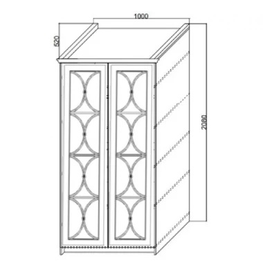 Шкаф Каталея 2-х дверный с зеркалом вариант рисунка 2