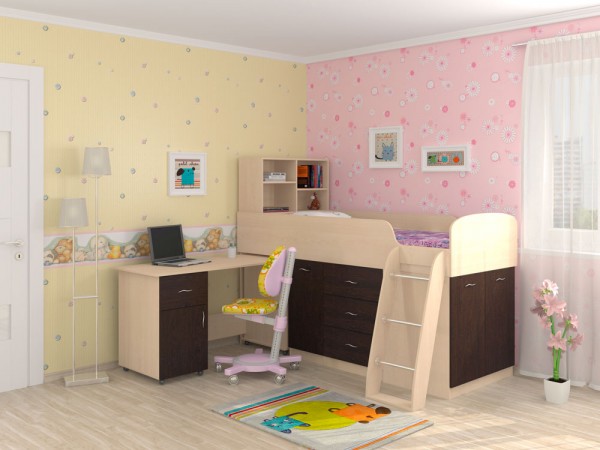 картинка Кровать-чердак для ребенка Дюймовочка 1 магазин Мебель Легко