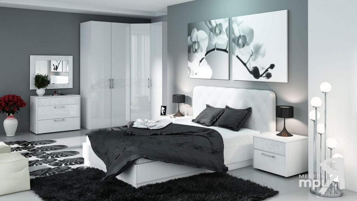 Глянцевая мебель для спальни в современном стиле фото