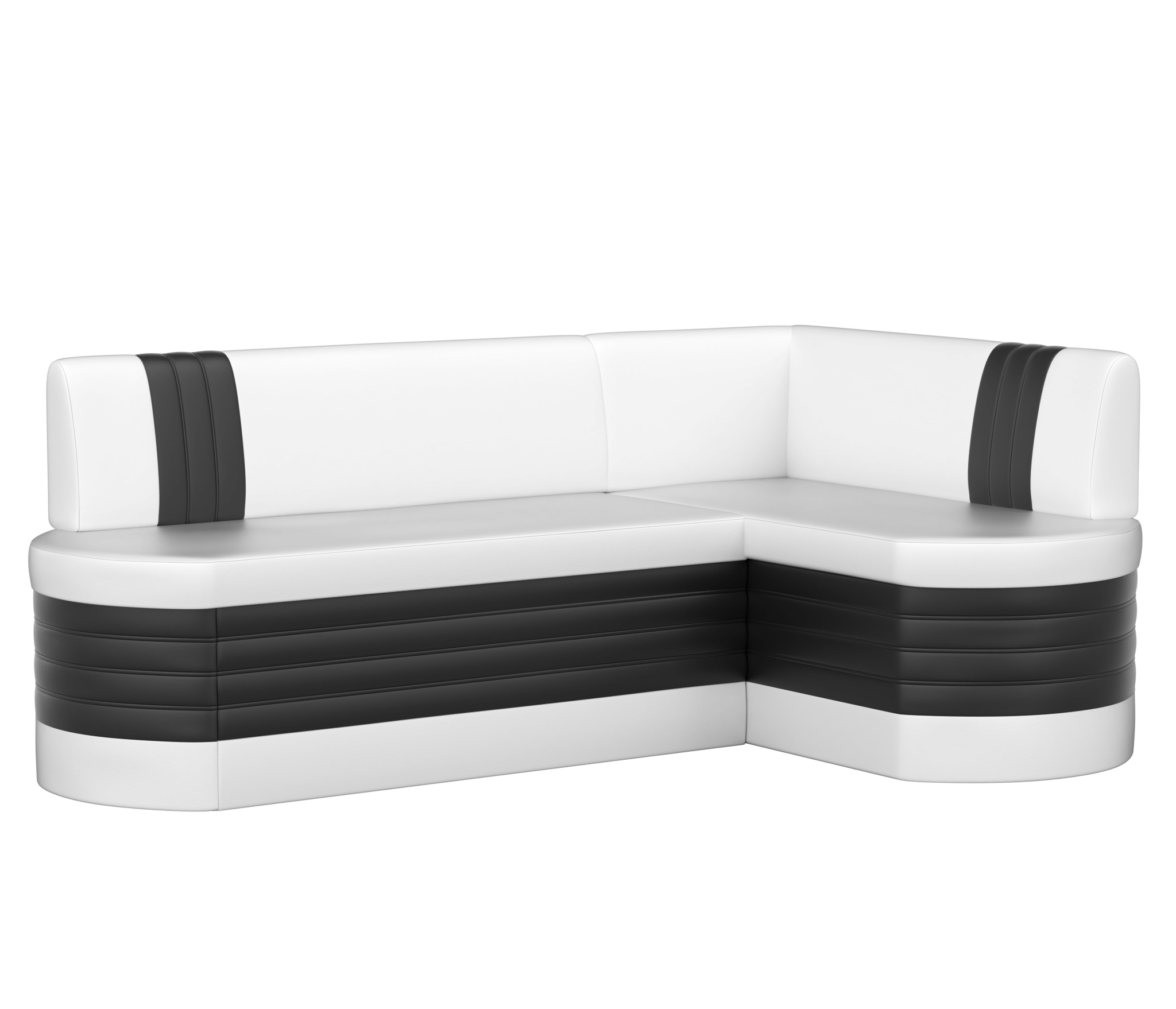 угловой диван Токио эко кожа белый черный.
