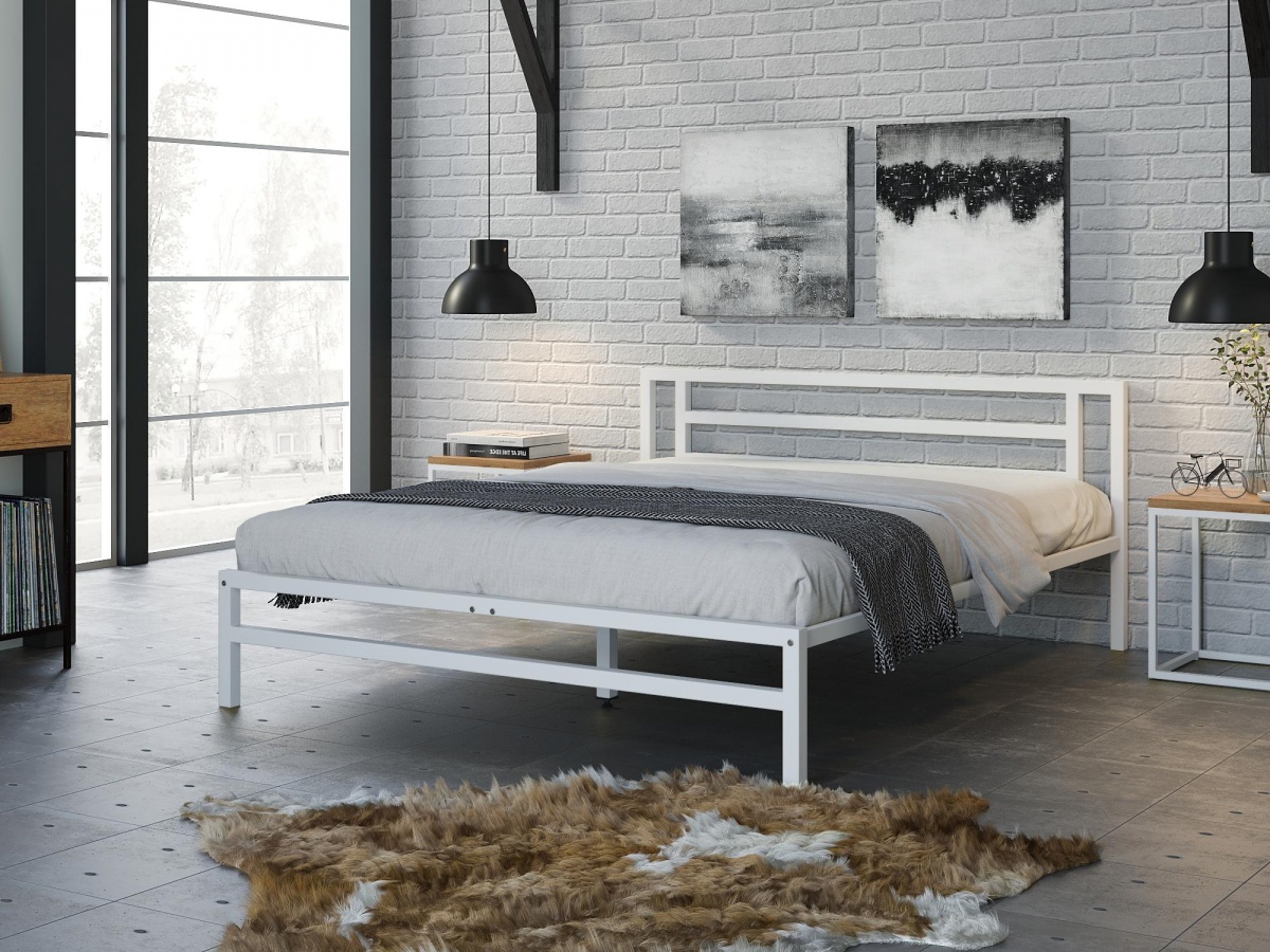 Двуспальная кровать Титан белая