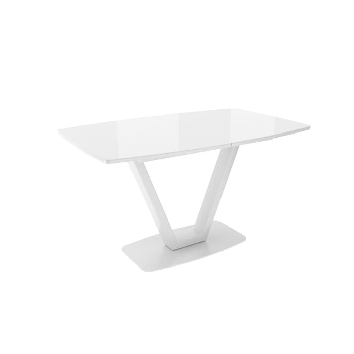 Стол раздвижной ЛОТУС, (1300), столешница со стеклом Белый/Белый (арт. TLG 13.8.WW.01) - 30800руб
