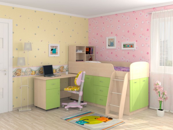 картинка Кровать-чердак для ребенка Дюймовочка 1 магазин Мебель Легко