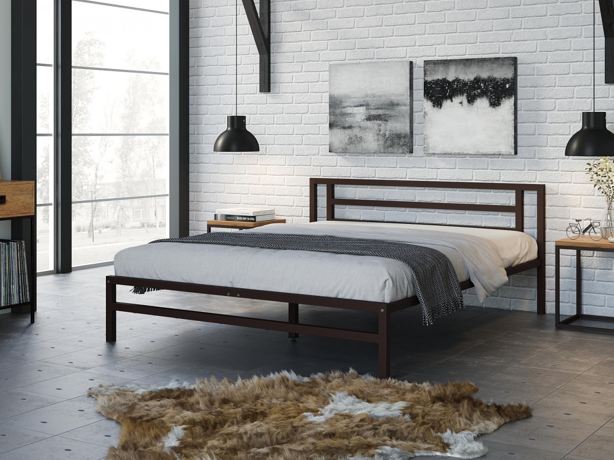 Двуспальная кровать Титан коричневый