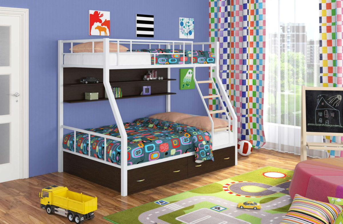 картинка Детская двухъярусная кровать "Радуга" магазин Мебель Легко